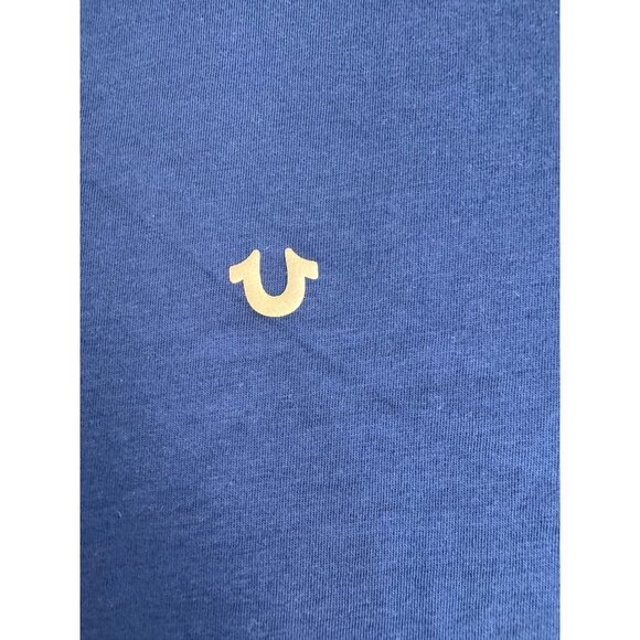 True Religion Mens Slim Fit Ace Tee Blue 100% Pima Cotton Size M NWT Holiday 201 - Picture 2 of 9